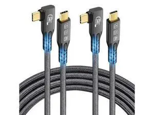 USB C 3.2 Gen2 20Gbps Cable, 2PCS 90Degree Type C 4K@60Hz UHD Video 5A/240W PD3.1 Fast Charge Cord with E-Marker Compatible with Thunderbolt 3/4 for 15Pro MacBook (2PCS 90Degree 20G 240W 2M) USB C 3.2 Gen2 20Gbps Cable, 2PCS 90Degree Type C 4K@60Hz UHD Video 5A/240W PD3.1 Fast Charge Cord with E-Marker Compatible with Thunderbolt 3/4 for 15Pro MacBook (2PCS 90Degree 20G 240W 2M)