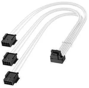 Bangfun 90 Degree 16Pin RTX 4090 GPU Power Cable, PCIE 5.0 16Pin to 3X8Pin Male to Female Right Angled 12VHPWR GPU Extension Cable Adapter for GeForce RTX 3090Ti 4080 Super 5080 5070 Ti-13inch White Bangfun 90 Degree 16Pin RTX 4090 GPU Power Cable, PCIE 5.0 16Pin to 3X8Pin Male to Female Right Angled 12VHPWR GPU Extension Cable Adapter for GeForce RTX 3090Ti 4080 Super 5080 5070 Ti-13inch White