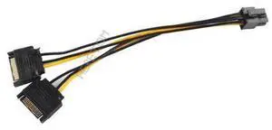 20cm Sata Power To 6 pin Graphics Power Supply Dual Sata Power Cord 15 pin Male M to PCI-e 6 Pin Female Video Card Power Cable 20cm Sata Power To 6 pin Graphics Power Supply Dual Sata Power Cord 15 pin Male M to PCI-e 6 Pin Female Video Card Power Cable
