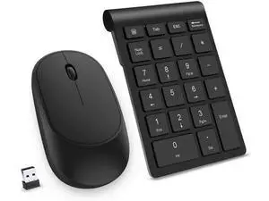 Wireless Number Pad and Mouse Combo, Acedada Portable Ultra Slim 2.4GHz USB Wireless Numeric Keypad and Mouse Set for Laptop, Notebook, Desktop, PC Computer - Black Wireless Number Pad and Mouse Combo, Acedada Portable Ultra Slim 2.4GHz USB Wireless Numeric Keypad and Mouse Set for Laptop, Notebook, Desktop, PC Computer - Black
