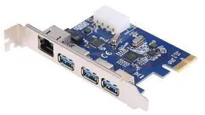 PCI-E to External 3-Port USB 3.0 Plus Gigabit Ethernet Card Adapter Converter for PC Desktop computer div PCI-E to External 3-Port USB 3.0 Plus Gigabit Ethernet Card Adapter Converter for PC Desktop computer div