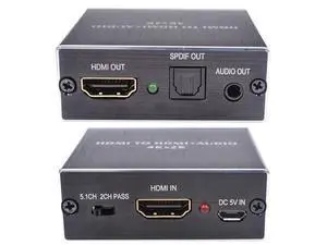 HDMI Audio Extractor Stereo Extractor Converter HDMI to HDMI Optical TOSLINK SPDIF + 3.5mm HDMI Audio Splitter Adapter HDMI Audio Extractor Stereo Extractor Converter HDMI to HDMI Optical TOSLINK SPDIF + 3.5mm HDMI Audio Splitter Adapter