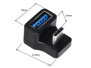 Adaptateur d'extension femelle 180 OTG vers USB USB-C, coudé vers le haut et vers le bas de Type C 5.0 degrés pour téléphone portable et tablette Adaptateur d'extension femelle 180 OTG vers USB USB-C, coudé vers le haut et vers le bas de Type C 5.0 degrés pour téléphone portable et tablette