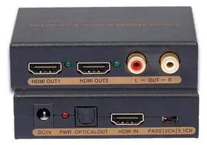 NK-912 2 Port HDMI Splitter Video Switcher Audio Extractor Audio EDID Setting 2 HDMI Output NK-912 2 Port HDMI Splitter Video Switcher Audio Extractor Audio EDID Setting 2 HDMI Output