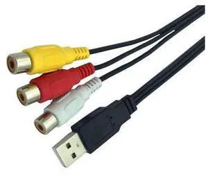 Adaptateur USB mâle vers RCA femelle de 0.25M, câble convertisseur Audio et vidéo AV A/V, câble USB vers RCA pour HDTV Adaptateur USB mâle vers RCA femelle de 0.25M, câble convertisseur Audio et vidéo AV A/V, câble USB vers RCA pour HDTV