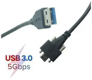 Câble USB 3.1 type-c à double vis de verrouillage, câble de données USB3.0 Standard à 90 degrés pour caméra 5Gbps 1m Câble USB 3.1 type-c à double vis de verrouillage, câble de données USB3.0 Standard à 90 degrés pour caméra 5Gbps 1m