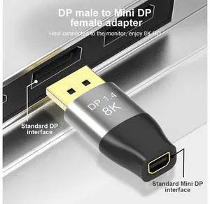 Mini DisplayPort to DP Male Ultra-HD UHD 4K 144hz Female Adapter 1.4 8K 60hz Mini DisplayPort to DP Male Ultra-HD UHD 4K 144hz Female Adapter 1.4 8K 60hz