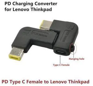 Adaptateur de charge d'alimentation USB Type C 65W PD, entrée femelle à pointe mince pour Lenovo B50 G40 G50 G70 G505S Z40 Z50 Z70 (carré a) Adaptateur de charge d'alimentation USB Type C 65W PD, entrée femelle à pointe mince pour Lenovo B50 G40 G50 G70 G505S Z40 Z50 Z70 (carré a)