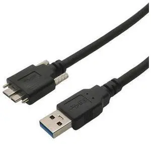 Fil de câble Micro B USB 3.0, 5Gbps, 0.6m, avec montage sur panneau, verrouillage à vis Fil de câble Micro B USB 3.0, 5Gbps, 0.6m, avec montage sur panneau, verrouillage à vis
