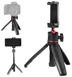 Mt-08 2 In 1 Mini Tripod Stand with Cold Shoe Mount + Phone Holder Extendable Selfie Stick for Smartphone/Camera/Video Light Mt-08 2 In 1 Mini Tripod Stand with Cold Shoe Mount + Phone Holder Extendable Selfie Stick for Smartphone/Camera/Video Light