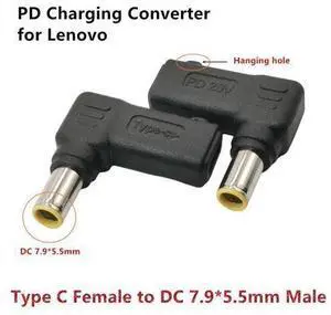 Adaptateur de Charge USB femelle vers pointe, 7.9x5.5mm, PD, pour Lenovo T420 4177QJU 417859U 418064U 4180NEU T420s 92P1156 40Y7660 Adaptateur de Charge USB femelle vers pointe, 7.9x5.5mm, PD, pour Lenovo T420 4177QJU 417859U 418064U 4180NEU T420s 92P1156 40Y7660
