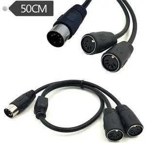 Câble adaptateur séparateur MIDI DIN 5 broches, 0.5M, mâle à double 2 x DIN-5 femelle, Extension Audio, clavier MIDI Câble adaptateur séparateur MIDI DIN 5 broches, 0.5M, mâle à double 2 x DIN-5 femelle, Extension Audio, clavier MIDI