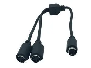 Adaptateur de câble en Y de 0.25M, séparateur s-vidéo 1 mâle à 2 câbles femelles Adaptateur de câble en Y de 0.25M, séparateur s-vidéo 1 mâle à 2 câbles femelles