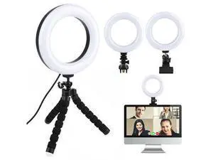 5in1 LED Ring Light Kit + Tripod Stand + Clip + Phone Clip for Laptop 5in1 LED Ring Light Kit + Tripod Stand + Clip + Phone Clip for Laptop
