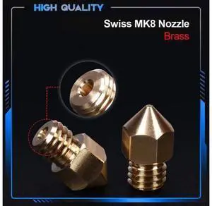 Swiss MK8 Nozzle Brass M6 Thread 1.75MM Filament 3D Printer Parts for J-head hotend Extruder CR10 heat block ender3 Swiss MK8 Nozzle Brass M6 Thread 1.75MM Filament 3D Printer Parts for J-head hotend Extruder CR10 heat block ender3