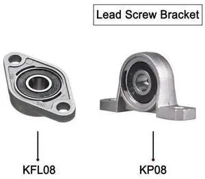 Horizontal KFL08 Vertical KP08 Bearing Bracket parts For 3D Printer T8 Trapezoidal Lead Screw Stainless Steel Mounted Stand Horizontal KFL08 Vertical KP08 Bearing Bracket parts For 3D Printer T8 Trapezoidal Lead Screw Stainless Steel Mounted Stand