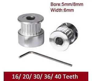 3D Printer Parts GT2 Timing Pulley 20 teeth Bore 5mm Alumium fit for GT2 Timing belt Width 6mm RepRap 3D Printer 3D Printer Parts GT2 Timing Pulley 20 teeth Bore 5mm Alumium fit for GT2 Timing belt Width 6mm RepRap 3D Printer