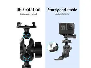 Rear-View Mirror Bracket 360 Rotation Quick Release for Gopro Hero 9 8 7 6 5 Action Camera Motorcycle Anti-Shake Mount Rear-View Mirror Bracket 360 Rotation Quick Release for Gopro Hero 9 8 7 6 5 Action Camera Motorcycle Anti-Shake Mount