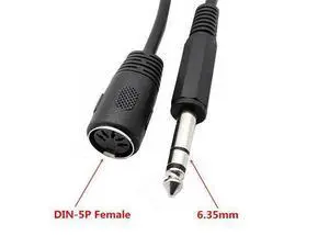 Câble d'extension Audio stéréo pour clavier MIDI Din 5 broches femelle vers mono-prix 6.35mm (1/4 pouces) mâle TRS 0.3M Câble d'extension Audio stéréo pour clavier MIDI Din 5 broches femelle vers mono-prix 6.35mm (1/4 pouces) mâle TRS 0.3M