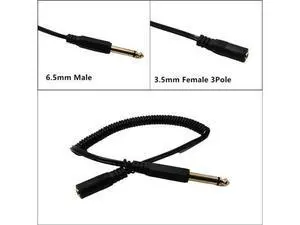 Câble d'extension Audio, Jack 3.5mm femelle, 3 pôles stéréo à 6.35mm 1/8 mâle, câbles à ressort Câble d'extension Audio, Jack 3.5mm femelle, 3 pôles stéréo à 6.35mm 1/8 mâle, câbles à ressort