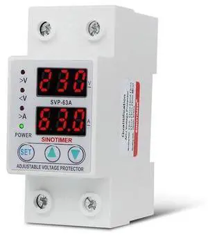 220V AC 63A Automatic Self-connectiong Over Or Under Voltage Protection Relay Protectors With Current Overload Protection 220V AC 63A Automatic Self-connectiong Over Or Under Voltage Protection Relay Protectors With Current Overload Protection