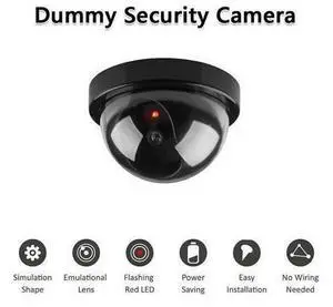 Dummy Dome Surveillance Camera Fake Security CCTV with Flashing LED Light Dummy Dome Surveillance Camera Fake Security CCTV with Flashing LED Light