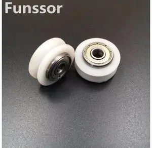 Funssor CNC machine parts 4mm/5mm bore Openbuilds POM Polycarbonate Dual V Wheel For V Slot Aluminium Linear Extrusion Funssor CNC machine parts 4mm/5mm bore Openbuilds POM Polycarbonate Dual V Wheel For V Slot Aluminium Linear Extrusion