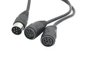 Câble adaptateur DIN 6 broches, 1 mâle à 2 femelles, 0.5m Câble adaptateur DIN 6 broches, 1 mâle à 2 femelles, 0.5m