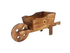 Large Cart Wheelbarrow Planter, Wooden Flower Pot, Rustic Succulent Planter, Brown Decorative Garden Planter, Handmade Large Cart Wheelbarrow Planter, Wooden Flower Pot, Rustic Succulent Planter, Brown Decorative Garden Planter, Handmade