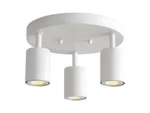 3 Light Flush Mount Ceiling Light, White Round Adjustable Directional Spotlight, 9.8 in, Modern Iron Ceiling Light, Easy Install for Kitchen Bedroom Office 3 Light Flush Mount Ceiling Light, White Round Adjustable Directional Spotlight, 9.8 in, Modern Iron Ceiling Light, Easy Install for Kitchen Bedroom Office