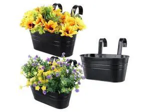 Flower Pots Hanging Metal, Metal Pot Plant Holders with Hooks Detachable, Decor Plant Pot Hanging Indoor Outdoor for Garden Balcony Fence Railing Flower Pots Hanging Metal, Metal Pot Plant Holders with Hooks Detachable, Decor Plant Pot Hanging Indoor Outdoor for Garden Balcony Fence Railing