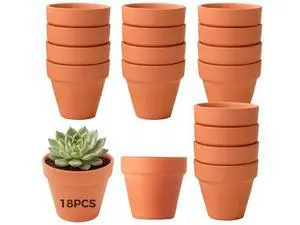 Set of 18 Mini Cotta Pots, Three Inch Clay with Draining Hole, Breathable Cotta for Indoor Outdoor Succulents, Garden Cactus Flower Set of 18 Mini Cotta Pots, Three Inch Clay with Draining Hole, Breathable Cotta for Indoor Outdoor Succulents, Garden Cactus Flower