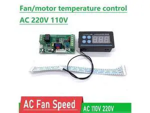 AC 220V 110V Motor Fan speed regulator temperature Control voltage regulator speed switch + LED Digital display TEMP control AC 220V 110V Motor Fan speed regulator temperature Control voltage regulator speed switch + LED Digital display TEMP control