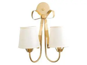 American Premium Wall Sconce, Gold Metal Bow Wall Light with Fabric Shade, Single Head Wall Mount, 110V for Bedroom and Living Room Decoration American Premium Wall Sconce, Gold Metal Bow Wall Light with Fabric Shade, Single Head Wall Mount, 110V for Bedroom and Living Room Decoration