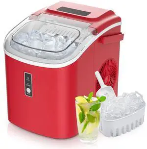 Ice Maker Machine 26.5lbs/Day 9 Cubes in 6 IM-18 RED Ice Maker Machine 26.5lbs/Day 9 Cubes in 6 IM-18 RED