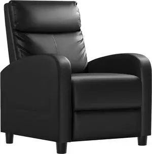 Homall Silla reclinable moderna, asiento acolchado de piel sintética para sala de estar, sofá individual, asiento reclinable, silla de club, asiento de cine en casa (negro) Homall Silla reclinable moderna, asiento acolchado de piel sintética para sala de estar, sofá individual, asiento reclinable, silla de club, asiento de cine en casa (negro)