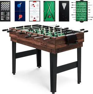 Juego de mesa de juego combinado de 2 x 4 pies para el hogar, sala de juegos, amigos y familia con hockey, futbolín, piscina, tejo, ping pong, ajedrez, damas, bolos y backgammon Juego de mesa de juego combinado de 2 x 4 pies para el hogar, sala de juegos, amigos y familia con hockey, futbolín, piscina, tejo, ping pong, ajedrez, damas, bolos y backgammon