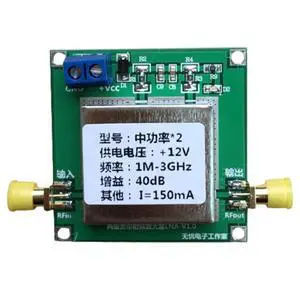 Radio frequency wideband high-power amplifier LNA (gain: 40dB, frequency range: 1 MHz - 3 GHz) Radio frequency wideband high-power amplifier LNA (gain: 40dB, frequency range: 1 MHz - 3 GHz)