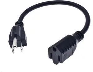 Short Power Extension Cord ,16AWG/13A,Outlet Saver, 3 Prong Male Plug to Female Socket Heavy Duty Power Extension Cable(1FT/0.3M) Short Power Extension Cord ,16AWG/13A,Outlet Saver, 3 Prong Male Plug to Female Socket Heavy Duty Power Extension Cable(1FT/0.3M)