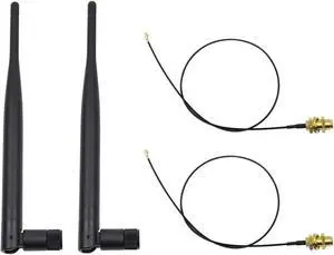 Highfine 2 x 6dBi 2.4GHz 5GHz Dual Band WiFi RP-SMA Antenna + 2 x 35cm U.fl /IPEX Cable Highfine 2 x 6dBi 2.4GHz 5GHz Dual Band WiFi RP-SMA Antenna + 2 x 35cm U.fl /IPEX Cable