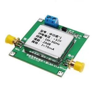 Radio frequency, broadband, low-noise amplifier, LNA (1 - 3000 MHz, 1 - 3000 MHz gain: 20 dB) Radio frequency, broadband, low-noise amplifier, LNA (1 - 3000 MHz, 1 - 3000 MHz gain: 20 dB)