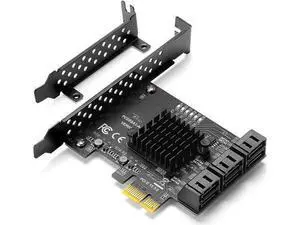 PCIe SATA Card, PCI-E 3.0 to 6 Port SATA Card, SATA Controller Expansion Card with Low Profile Bracket, Non-Raid, Boot as System Disk, Support 6 SATA 3.0 Devices PCIe SATA Card, PCI-E 3.0 to 6 Port SATA Card, SATA Controller Expansion Card with Low Profile Bracket, Non-Raid, Boot as System Disk, Support 6 SATA 3.0 Devices