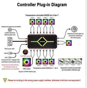 AUSEN 4Pin PWM Temperature Control Hub ARGB Shenguang Synchronous Chassis Fan Suitable For Universal Computer Regulator AUSEN 4Pin PWM Temperature Control Hub ARGB Shenguang Synchronous Chassis Fan Suitable For Universal Computer Regulator