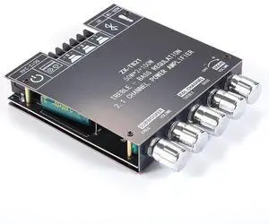 ZK-TB21 2.1-channel Bluetooth digital power amplifier module with adjustable bass and treble, low-frequency speaker featuring TPA3116D2 original chip ZK-TB21 2.1-channel Bluetooth digital power amplifier module with adjustable bass and treble, low-frequency speaker featuring TPA3116D2 original chip