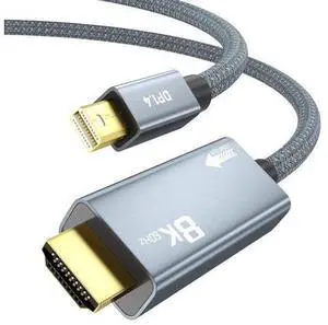 8K Mini DisplayPort to HDMI Cable 9.9FT, Mini DP to HDMI 2.1 Cord, Support 8K@60Hz, 4K@120Hz, 2K@240Hz, HDR, FreeSync, VRR, Dolby Vision for Thunderbolt 2, iMac, Surface Pro/Dock, Monitor, Graphics 8K Mini DisplayPort to HDMI Cable 9.9FT, Mini DP to HDMI 2.1 Cord, Support 8K@60Hz, 4K@120Hz, 2K@240Hz, HDR, FreeSync, VRR, Dolby Vision for Thunderbolt 2, iMac, Surface Pro/Dock, Monitor, Graphics
