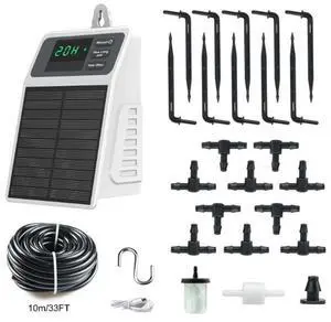 Solar-powered drip irrigation system, automatic outdoor gardening watering device, potting plant watering kit, water droplet timing irrigation system Solar-powered drip irrigation system, automatic outdoor gardening watering device, potting plant watering kit, water droplet timing irrigation system