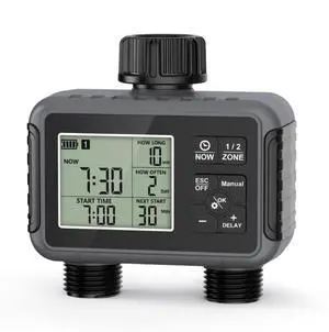 New model irrigation timer dual outlet water valve outdoor garden intelligent watering controller automatic flower waterer New model irrigation timer dual outlet water valve outdoor garden intelligent watering controller automatic flower waterer