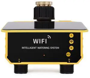 Graffiti WiFi Solar Water Valve Irrigation Controller with Dual Outlets for Pool and Lawn Watering Timer Graffiti WiFi Solar Water Valve Irrigation Controller with Dual Outlets for Pool and Lawn Watering Timer