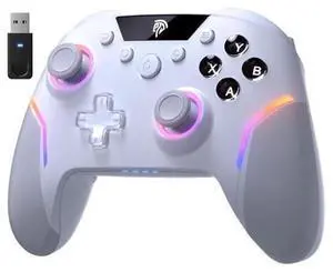 EasySMX X20 Wireless Gaming Controller with RGB Backlit, 2-Stage Hall Effect Stick, 1000Hz Polling Rate, 6-Axis Gyro on Multi-Platform, Mech Buttons- Compatible with PC/Switch/Steam/Android EasySMX X20 Wireless Gaming Controller with RGB Backlit, 2-Stage Hall Effect Stick, 1000Hz Polling Rate, 6-Axis Gyro on Multi-Platform, Mech Buttons- Compatible with PC/Switch/Steam/Android