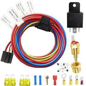 Electric fan relay kit 12V 60A electric radiator cooling waterproof fan relay kit with thermostat Electric fan relay kit 12V 60A electric radiator cooling waterproof fan relay kit with thermostat